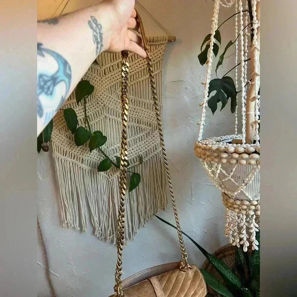 YSL Saint Laurent College Chain Bag Quilted Suede Designer Handbag Crossbody - Picture 7 of 16